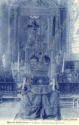 Carte postale ancienne L'Eglise - Reliquaire de St-Liévin — Merck-Saint-Liévin (Pas-de-Calais)