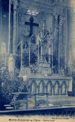 Carte postale ancienne L'Eglise - Maitre-Autel — Merck-Saint-Liévin (Pas-de-Calais)
