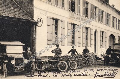 Carte postale ancienne Cycles réparations Edouard Mobailly — Nielles-lès-Bléquin (Pas-de-Calais)