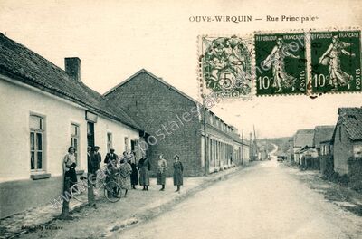 Carte postale ancienne Rue Principale — Ouve-Wirquin (Pas-de-Calais)