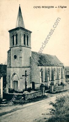 Carte postale ancienne L'Eglise — Ouve-Wirquin (Pas-de-Calais)