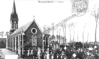 Carte postale ancienne L'Église — Racquinghem (Pas-de-Calais)