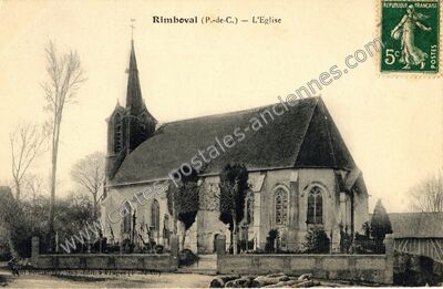 Carte postale ancienne L'Eglise — Rimboval (Pas-de-Calais)