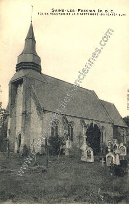 Carte postale ancienne Église Réconciliée — Sains-lès-Fressin (Pas-de-Calais)