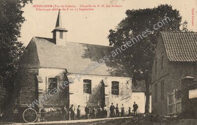 Carte postale ancienne Chapelle de N.-D. des Ardents — Seninghem (Pas-de-Calais)