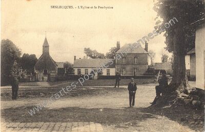 Carte postale ancienne L'Eglise et le Presbytère — Senlecques (Pas-de-Calais)