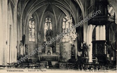Carte postale ancienne Intérieur de l'Eglise — Thiembronne (Pas-de-Calais)