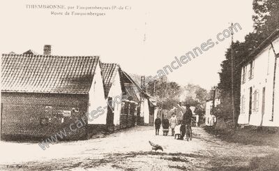 Carte postale ancienne Route de Fauquembergues — Thiembronne (Pas-de-Calais)