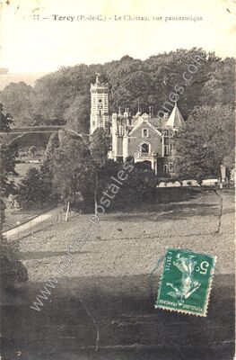 Carte postale ancienne Le Château, vue panoramique — Torcy (Pas-de-Calais)