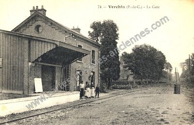 Carte postale ancienne La Gare — Verchin (Pas-de-Calais)