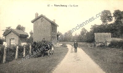 Carte postale ancienne La Gare — Verchocq (Pas-de-Calais)