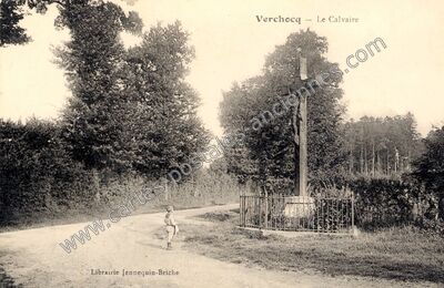 Carte postale ancienne Le Calvaire — Verchocq (Pas-de-Calais)