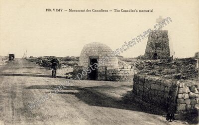 Carte postale ancienne Monument des Canadiens — The Canadian's memorial — Vimy (Pas-de-Calais)