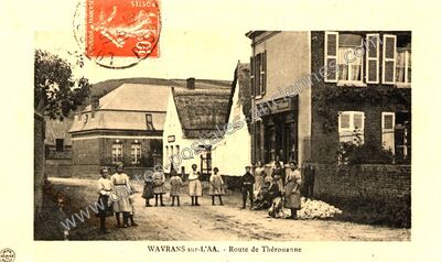 Carte postale ancienne Route de Thérouanne — Wavrans-sur-l'Aa (Pas-de-Calais)