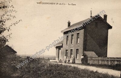 Carte postale ancienne La Gare — Wicquinghem (Pas-de-Calais)