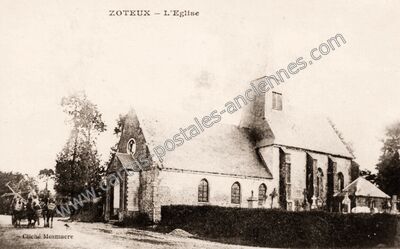 Carte postale ancienne L'Eglise — Zoteux (Pas-de-Calais)