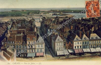 Carte postale ancienne Vers les Jetées — Calais (Pas-de-Calais)