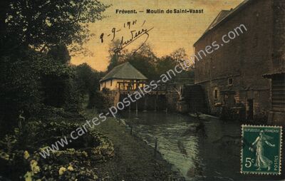 Carte postale ancienne Moulin de Saint-Vaast — Frévent (Pas-de-Calais)