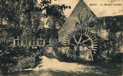 Carte postale ancienne Le Moulin Cocatrix — Renty (Pas-de-Calais)
