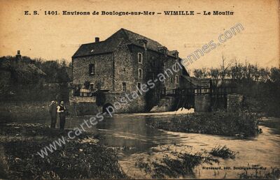 Carte postale ancienne Le Moulin — Wimille (Pas-de-Calais)