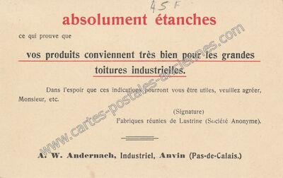 Carte postale ancienne Absolument étanches — Anvin (Pas-de-Calais)