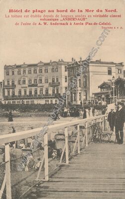 Carte postale ancienne Hôtel de plage au bord de la Mer du Nord — Anvin (Pas-de-Calais)