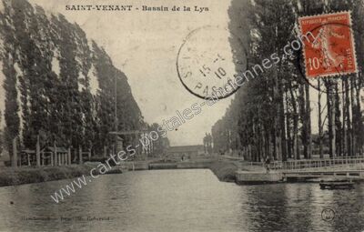 Carte postale ancienne Bassin de la Lys — Saint-Venant (Pas-de-Calais)