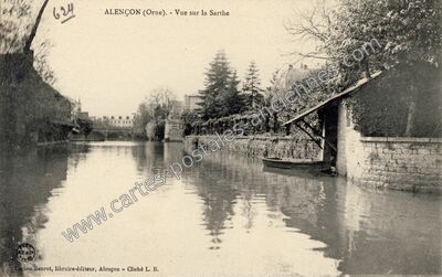 Carte postale ancienne Vue sur la Sarthe — Alençon (Orne)