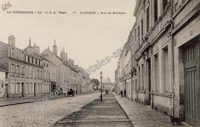 Carte postale ancienne Rue de Bretagne — Alençon (Orne)