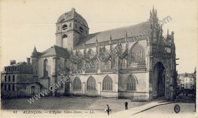 Carte postale ancienne L'Église Notre-Dame — Alençon (Orne)