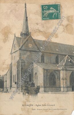 Carte postale ancienne Eglise Saint-Léonard — Alençon (Orne)