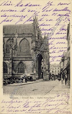 Carte postale ancienne Grande Rue. — Eglise Notre-Dame — Alençon (Orne)