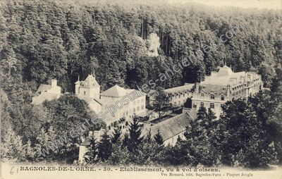 Carte postale ancienne Etablissement, vu à vol d'oiseau — Bagnoles de l'Orne (Orne)