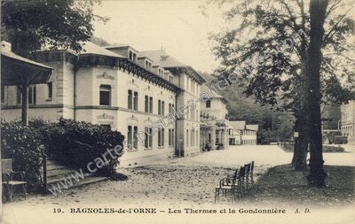 Carte postale ancienne Les Thermes et la Gondonnière — Bagnoles de l'Orne (Orne)