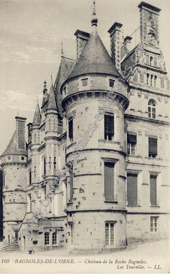 Carte postale ancienne Château de la Roche Bagnoles. Les Tourelles — Bagnoles de l'Orne (Orne)