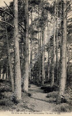 Carte postale ancienne Un Coin du Parc de l'Établissement Thermal — Bagnoles de l'Orne (Orne)