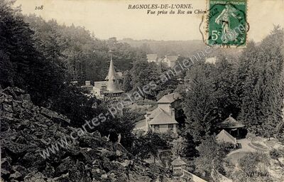 Carte postale ancienne Vue prise du Roc au Chien — Bagnoles de l'Orne (Orne)