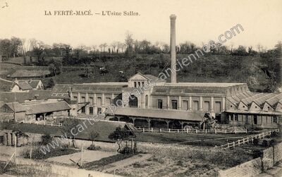 Carte postale ancienne L'Usine Salles — La Ferté Macé (Orne)