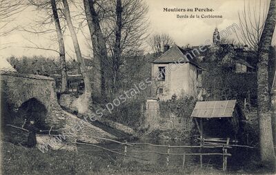 Carte postale ancienne Bords de la Corbionne — Moutiers-au-Perche (Orne)