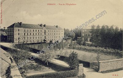 Carte postale ancienne Vue de l'Orphelinat — Perrou (Orne)
