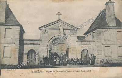 Carte postale ancienne Entrée du Sanatorium (ancien Grand Séminaire) — Sées (Orne)