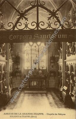 Carte postale ancienne Abbaye de la Grande-Trappe - Chapelle des Reliques — Soligny-la-Trappe (Orne)