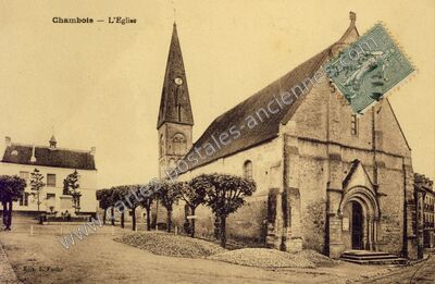 Carte postale ancienne L'Eglise — Chambois (Orne)