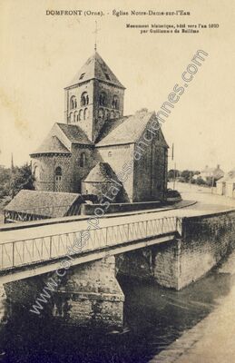 Carte postale ancienne Église Notre-Dame-sur-l'Eau — Domfront (Orne)