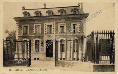 Carte postale ancienne La Banque de France — L'Aigle (Orne)