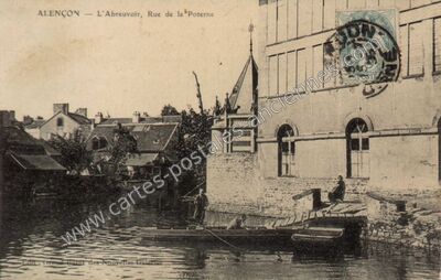 Carte postale ancienne L'Abreuvoir, Rue de la Poterne — Alençon (Orne)