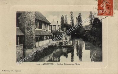 Carte postale ancienne Vieilles Maisons sur l'Orne — Argentan (Orne)