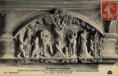 Carte postale ancienne Prieuré de Sainte-Gauburge - Cheminée d'Adam et d'Eve — Saint-Cyr-la-Rosière (Orne)