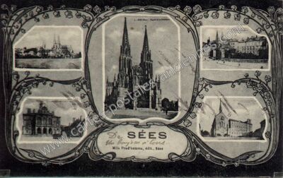 Carte postale ancienne Un bonjour à tous — Sées (Orne)