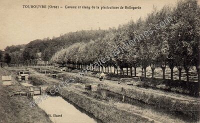 Carte postale ancienne Canaux et étang de la pisciculture de Bellegarde — Tourouvre (Orne)